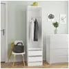 Image de Garde robe avec tiroirs Blanc 50x50x200 cm Bois d ingénierie