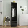 Image de Garde robe avec tiroirs Noir 50x50x200 cm Bois d ingénierie