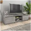 Image de Meuble TV Gris béton 140x40x35,5 cm Bois d ingénierie