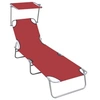 Image de Chaise longue rouge L. 57 cm H. 27 cm en aluminium non empilable pliable
