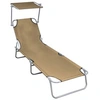 Image de Chaise longue H. 27 cm L. 57 cm marron en aluminium non empilable pliable