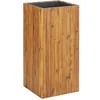 Image de Lit Surélevé Bac à Plante Pot à Fleurs Jardinière Véranda Jardin Balcon Patio Extérieur 43,5x43,5x90 cm Bois Massif d'Acacia
