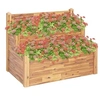 Image de Bois Massif d'Acacia Jardinière sur 2 Niveaux Bac à Plante Pot à Fleurs Bac à Fleurs Légumes Herbes Véranda Jardin Patio Extérieur 110x75x84 cm