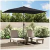Image de Parasol d'Extérieur avec Mât en Métal, Pare-soleil de Patio, Abri de Soleil, Parasol de Plage Jardin Terrasse Balcon, 47128