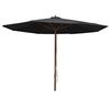 Image de Parasol - - 47138 - Noir - 350 x 240 cm - Mât en Bois - Pliable