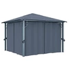 Image de Tonnelle - - 300x300 cm - Aluminium - Rideaux inclus - Protection anti-UV