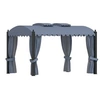 Image de Tonnelle avec Rideaux Chapiteau de Jardin Tente de Réception de Patio Belvédère de Terrasse Pavillon d'Extérieur 3x4 48056