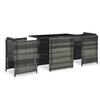 Image de Salon de jardin bistro 3 pièces avec coussins - Gris - 102 x 58 x 76 cm