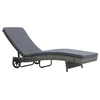 Image de Chaise longue L. 199 cm gris H. 37 cm en resine tressee non empilable non pliable