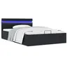 Image de Cadre de lit à rangement hydraulique sans matelas avec LED noir