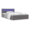 Image de Bedframe met opslag hydraulisch LED kunstleer grijs 140x200 cm 285555