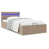 Image de Bedframe met opslag en LED kunstleer cappuccino 90x200 cm 285558