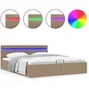 Image de Bedframe met opbergruimte LED kunstleer cappuccino 160x200 cm 285562