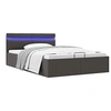 Image de Bedframe met opbergruimte en LED stof donkergrijs 140x200 cm 285603