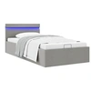 Image de Bedframe met opbergruimte en LED stof lichtgrijs 90x200 cm 285606