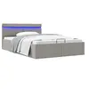 Image de Bedframe met opbergruimte en LED stof lichtgrijs 140x200 cm 285609