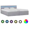 Image de Bedframe met opbergruimte en LED stof lichtgrijs 160x200 cm 285610