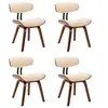 Image de Lot de 4 chaise en bois pliable interieur H. 78 cm beige