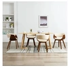 Image de Lot de 4 chaise en bois pliable H. 72 cm interieur beige