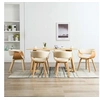 Image de Chaises à manger lot de 6 crème bois courbé et similicuir