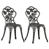 Image de Lot de 2 chaise exterieur empilable non pliable en aluminium H. 81.5 cm marron
