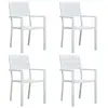 Image de Chaises de jardin lot de 4 Blanc PEHD Aspect de bois