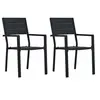 Image de 2x Chaises de Jardin Chaises de Patio Chaises de Terrasse Chaises d'Extérieur Sièges d'Extérieur Meuble de Jardin Noir PEHD Aspect de Bois 47885