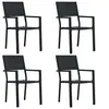 Image de Lot de 4 chaise exterieur non pliable H. 88.5 cm en bois noir