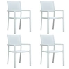 Image de Lot de 4 chaise exterieur non pliable H. 88.5 cm en rotin blanc