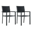 Image de Lot de 2 chaise H. 88.5 cm non pliable exterieur en rotin noir