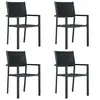 Image de Lot de 4 chaise en rotin non pliable exterieur H. 88.5 cm noir