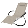 Image de Chaise longue L. 144 cm noir H. 85 cm en acier non empilable pliable