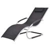 Image de Chaise longue noir en aluminium L. 62 cm H. 88 cm non empilable non pliable