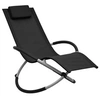 Image de Chaise longue noir H. 59.5 cm L. 121 cm en acier non empilable pliable