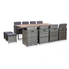 Image de Salon de jardin resine tressee gris 13 pieces 225.0 x 109 x 74 12 personnes