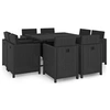 Image de Ensemble à manger d extérieur 9pcs coussins résine tressée noir