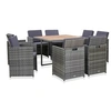 Image de Salon de jardin- 8 sièges + 1 table - Résine tressée avec coussins - Anthracite