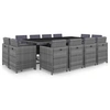 Image de Ensemble à manger d extérieur 13 pcs coussins rotin anthracite