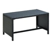 Image de Table Basse Table d'Appoint de Jardin Table Basse d'Arrière-cour Terrasse Patio Extérieur Résistant Noir 70x40x38 cm Résine Tressée