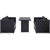 Image de Salon de jardin modulable polyethylene noir 3 pieces 3 personnes