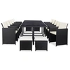 Image de Salon de jardin resine tressee noir 15 pieces 282.0 x 109 x 74 14 personnes