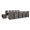 Image de Salon de jardin 15 pcs avec coussins Résine tressée Anthracite