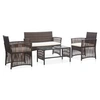 Image de Resine tressee beige 4 pieces Ensembles de bancs. canapes et tables de jardin 80.0 x 45 x 40 4 personnes