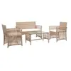 Image de Ensembles de bancs. canapes et tables de jardin beige 4 personnes 4 pieces 80.0 x 45 x 40 cm resine tressee