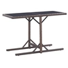 Image de Table de jardin Marron 110x53x72 cm Verre et résine tressée