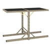 Image de Table de jardin Beige 110x53x72 cm Verre et résine tressée