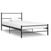 Image de Cadre de lit sans matelas noir métal 100x200 cm