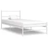 Image de Cadre de lit sans matelas blanc métal 90x200 cm