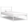 Image de Cadre de lit sans matelas blanc métal 100x200 cm
