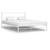 Image de Cadre de lit sans matelas blanc métal 120x200 cm